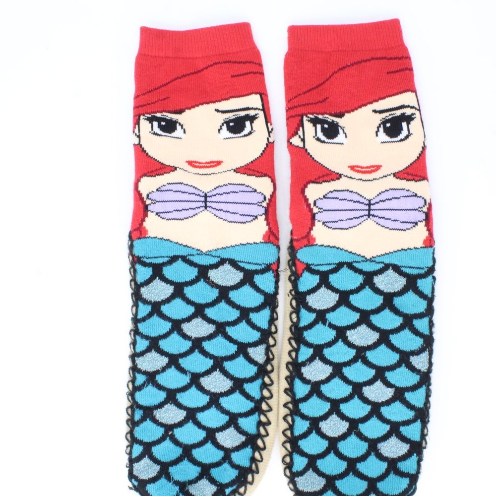 Lot Of 3 Novelty Socks Foozy's Disney Slippers Size 9-11 Mermaids Unicorns - Picture 2 of 10